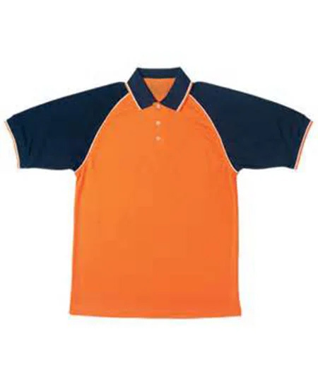 Cotton back polo with raglan sleeve